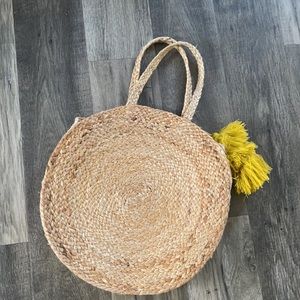 Bee & Willow rattan straw tote purse boho 15x15x4 NEVER USED